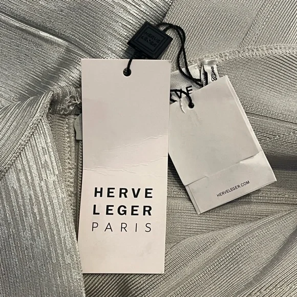 Herve Leger Deep V Bandage Dress - Picture 6 of 10